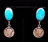Navajo Sterling Silver and Turquoise Earrings by Betty Yellowhorse (SOLD)