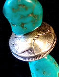 Navajo Sterling Silver, Turquoise, and Coin Necklace by Betty Yellowhorse (SOLD)