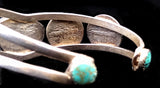 Navajo Sterling Silver with Turquoise and Liberty Mercury Dimes Cuff Bracelet by Betty Yellowhorse