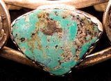 Navajo Sterling Silver with Turquoise and Liberty Mercury Dimes Cuff Bracelet by Betty Yellowhorse
