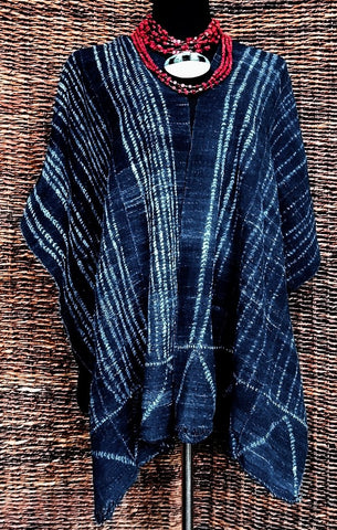 Indigo Mali - Ruana with Scarf