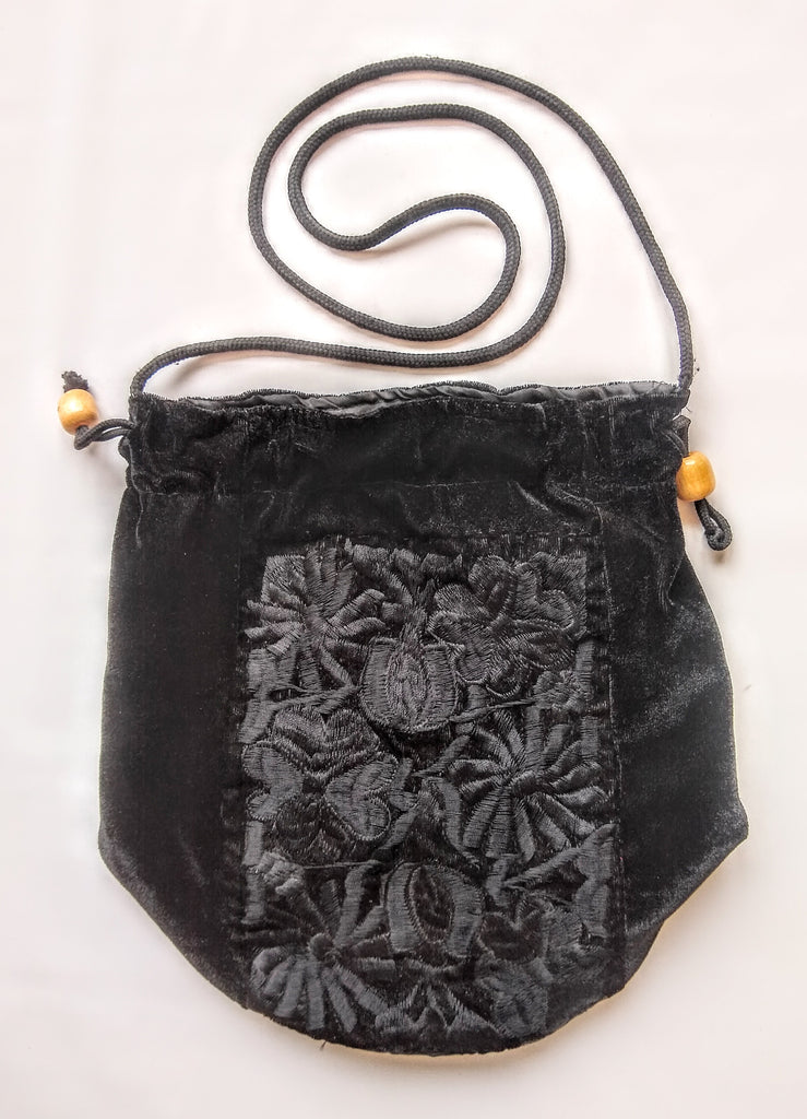 Embroidered Velvet Bag from Guatemala