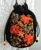 Embroidered Velvet Bag from Guatemala