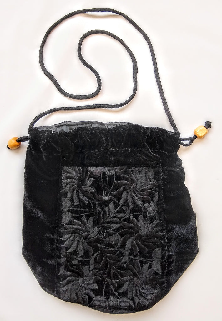 Embroidered Velvet Bag from Guatemala