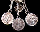 Navajo Sterling Silver, Turquoise, and Coin Necklace by Betty Yellowhorse (SOLD)