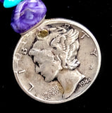 Navajo Turquoise, Charoite, and Sterling Silver Necklace by Betty Yellowhorse