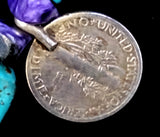 Navajo Turquoise, Charoite, and Sterling Silver Necklace by Betty Yellowhorse