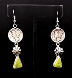 Navajo Sterling Silver and Gaspeite Earrings by Betty Yellowhorse