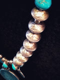 Navajo Sterling Silver, Turquoise, and Coin Necklace by Betty Yellowhorse (SOLD)