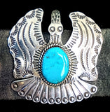 Navajo Sterling Silver and Turquoise Concho Belt by Albert and Jacqualine Cleveland