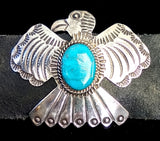 Navajo Sterling Silver and Turquoise Concho Belt by Albert and Jacqualine Cleveland