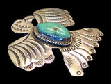 Navajo Sterling Silver and Turquoise Pendant Pin by Albert and Jacqualine Cleveland