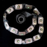 Navajo Sterling Silver and Turquoise Concho Belt by Albert and Jacqualine Cleveland