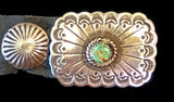 Navajo Sterling Silver and Turquoise Concho Belt by Albert and Jacqualine Cleveland