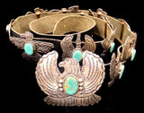 Navajo Sterling Silver and Turquoise Concho Belt by Albert and Jacqualine Cleveland