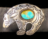 Navajo Sterling Silver and Turquoise Concho Belt by Albert and Jacqualine Cleveland