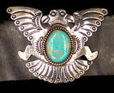 Navajo Sterling Silver and Turquoise Concho Belt by Albert and Jacqualine Cleveland