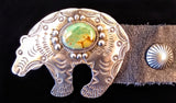 Navajo Sterling Silver and Turquoise Concho Belt by Albert and Jacqualine Cleveland
