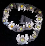 Navajo Sterling Silver and Turquoise Concho Belt by Albert and Jacqualine Cleveland