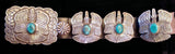 Navajo Sterling Silver and Turquoise Concho Belt by Albert and Jacqualine Cleveland