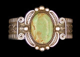Navajo Sterling Silver and Turquoise Cuff by Albert Cleveland