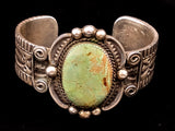 Navajo Sterling Silver and Turquoise Cuff by Albert Cleveland