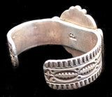 Navajo Sterling Silver and Turquoise Cuff by Albert Cleveland
