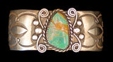 Navajo Sterling Silver and Turquoise Cuff by Albert and Jacqualine Cleveland