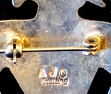 Navajo Sterling Silver and Turquoise Pin by Albert and Jacqualine Cleveland HOLD