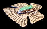 Navajo Sterling Silver and Turquoise Pin by Albert and Jacqualine Cleveland Hold