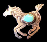 Navajo Sterling Silver and Turquoise Pin by Albert and Jacqualine Cleveland HOLD