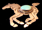 Navajo Sterling Silver and Turquoise Pin by Albert and Jacqualine Cleveland HOLD