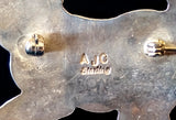 Navajo Sterling Silver and Turquoise Pin by Albert and Jacqualine Cleveland HOLD