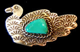 Navajo Sterling Silver and Turquoise Pin by Albert and Jacqualine Cleveland HOLD