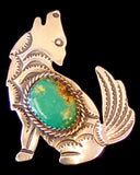 Navajo Sterling Silver and Turquoise Pin by Albert and Jacqualine Cleveland HOLD