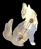 Navajo Sterling Silver and Turquoise Pin by Albert and Jacqualine Cleveland HOLD