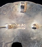 Navajo Sterling Silver and Turquoise Pendant Pin by Albert and Jacqualine Cleveland