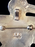 Navajo Sterling Silver and Turquoise Pendant Pin by Albert and Jacqualine Cleveland