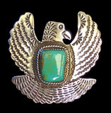 Navajo Sterling Silver and Turquoise Pendant Pin by Albert and Jacqualine Cleveland
