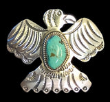 Navajo Sterling Silver and Turquoise Pendant Pin by Albert and Jacqualine Cleveland