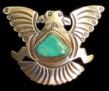 Navajo Sterling Silver and Turquoise Pendant Pin by Albert and Jacqualine Cleveland