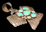 Navajo Sterling Silver and Turquoise Pendant Pin by Albert Cleveland