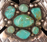 Navajo Sterling Silver and Turquoise Pendant Pin by Albert Cleveland
