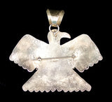 Navajo Sterling Silver and Turquoise Pendant Pin by Albert Cleveland