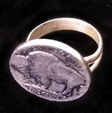 Navajo Sterling Silver Buffalo Nickel Ring by Betty Yellowhorse