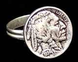 Navajo Sterling Silver Buffalo Nickel Ring by Betty Yellowhorse