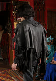 "Raven" - Leather Couture Black Deerskin Poncho and Collar