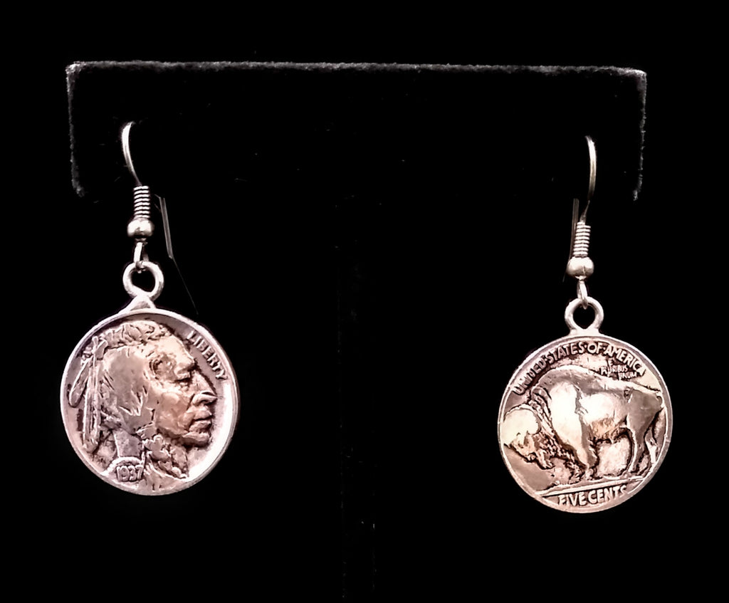 Navajo Buffalo Nickel Earrings by Betty Yellowhorse