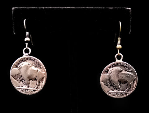 Navajo Buffalo Nickel Earrings by Betty Yellowhorse