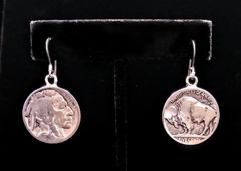 Navajo Buffalo Nickel Earrings by Betty Yellowhorse